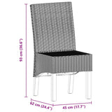 Chaises à manger lot de 2 marron rotin naturel