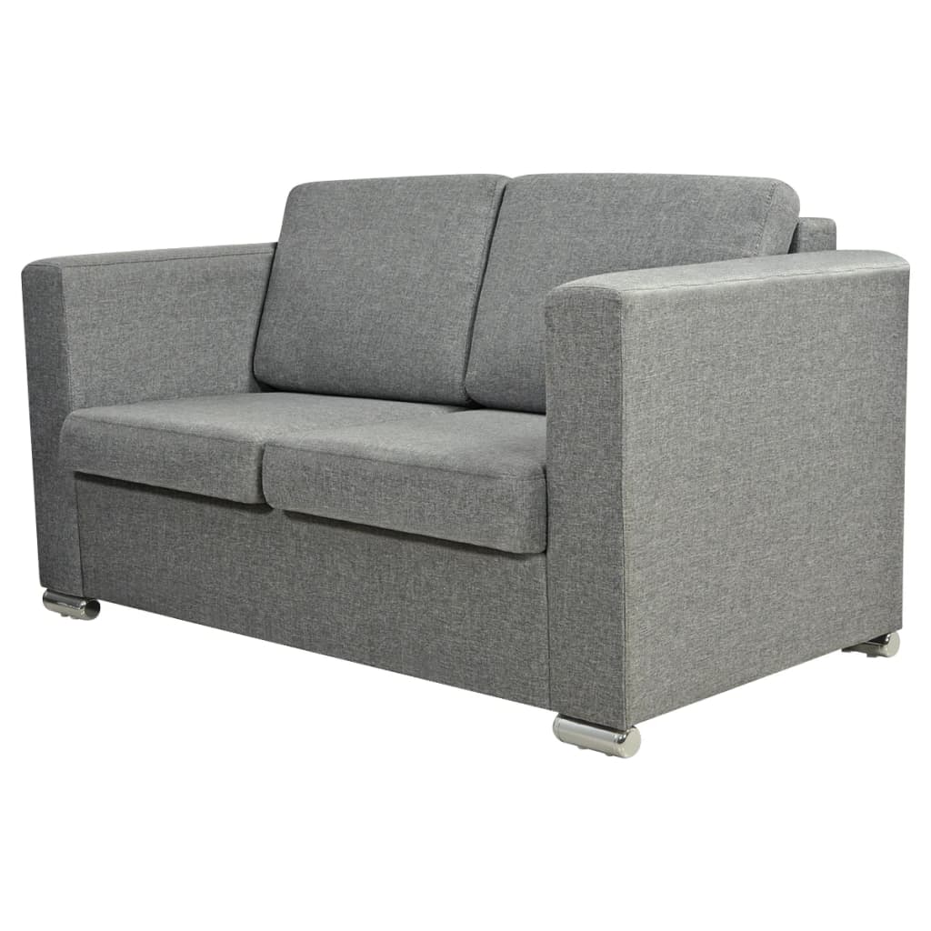 Canapé à 2 places Tissu Gris clair