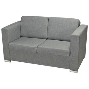 Canapé à 2 places Tissu Gris clair