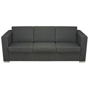 Canapé à 3 places Tissu Gris foncé