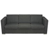 Canapé à 3 places Tissu Gris foncé