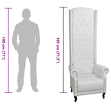 Chaise à dossier haut blanc similicuir