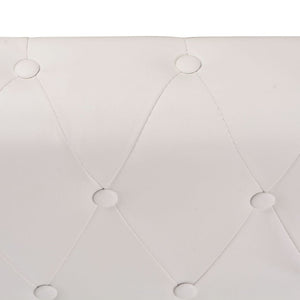 Canapé d'angle Chesterfield 6 places Cuir artificiel Blanc