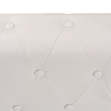Canapé d'angle Chesterfield 6 places Cuir artificiel Blanc