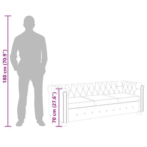 Canapé Chesterfield 3 places cuir artificiel marron