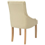 Chaises à manger lot de 2 crème tissu