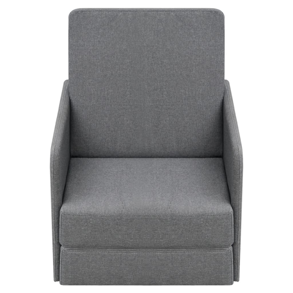 Fauteuil convertible gris clair tissu