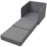 Fauteuil convertible gris clair tissu