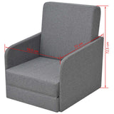 Fauteuil convertible gris clair tissu
