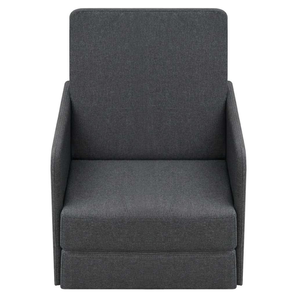 Fauteuil convertible gris foncé tissu
