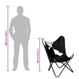 Chaise papillon noir et blanc cuir de vache