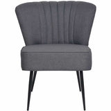 Chaise de cocktail gris foncé tissu