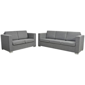 Ensemble de canapés deux pièces Tissu Gris clair