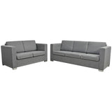 Ensemble de canapés deux pièces Tissu Gris clair