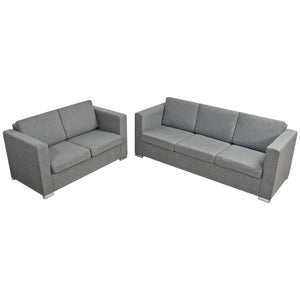Ensemble de canapés deux pièces Tissu Gris clair