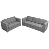 Ensemble de canapés deux pièces Tissu Gris clair