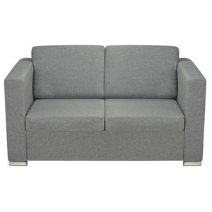 Ensemble de canapés deux pièces Tissu Gris clair