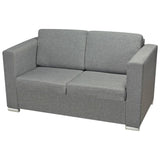 Ensemble de canapés deux pièces Tissu Gris clair