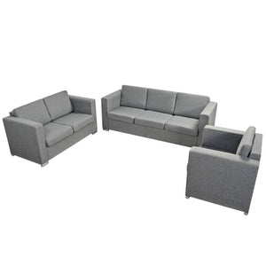 Ensemble de canapés trois pièces Tissu Gris clair