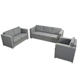 Ensemble de canapés trois pièces Tissu Gris clair