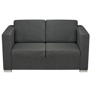Ensemble de canapés deux pièces Tissu Gris foncé
