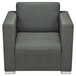 Ensemble de canapés trois pièces Tissu Gris foncé
