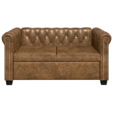 Ensemble de canapé Chesterfield à 2 et 3 places marron
