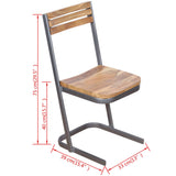 Chaises à manger lot de 6 bois de teck massif