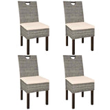 Chaises à manger lot de 4 rotin Kubu bois de manguier