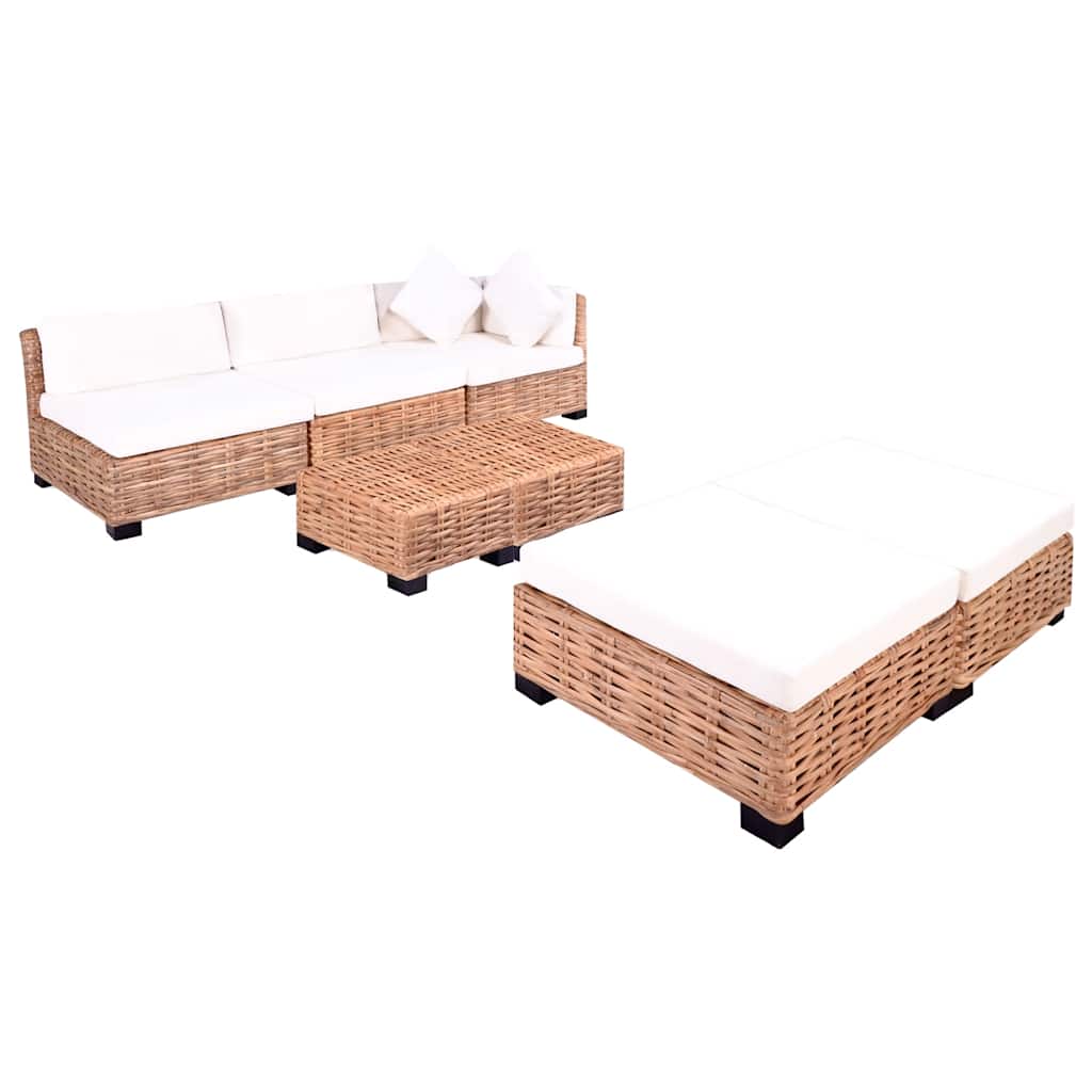 Ensemble de canapés 18 pcs Rotin naturel