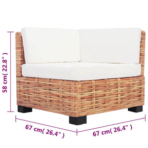 Ensemble de canapés 18 pcs Rotin naturel