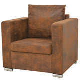 Fauteuil marron 82 x 73 x 82 cm en similicuir suédé