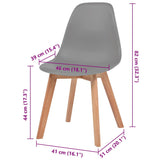 Chaises à manger lot de 4 Gris Plastique