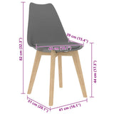 Chaises à manger lot de 4 Gris Plastique