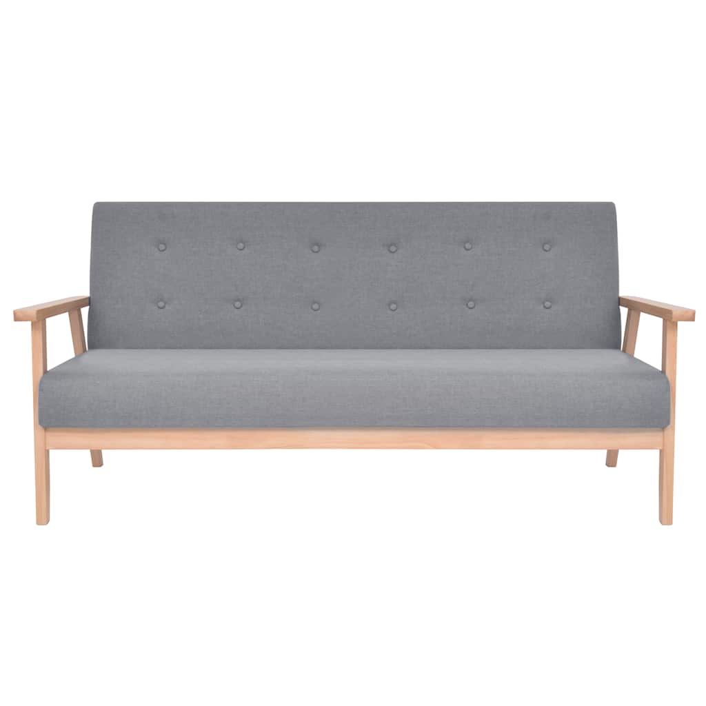 Canapé à 3 places Tissu Gris clair