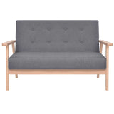 Canapé à 2 places Tissu Gris foncé
