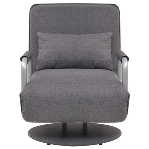 Fauteuil pivotant et canapé-lit gris foncé tissu