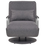 Fauteuil pivotant et canapé-lit gris foncé tissu