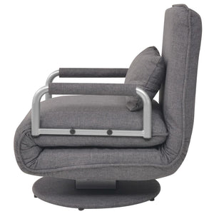 Fauteuil pivotant et canapé-lit gris foncé tissu