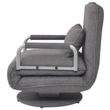 Fauteuil pivotant et canapé-lit gris foncé tissu