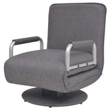 Fauteuil pivotant et canapé-lit gris foncé tissu