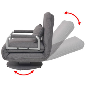 Fauteuil pivotant et canapé-lit gris foncé tissu