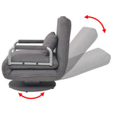 Fauteuil pivotant et canapé-lit gris foncé tissu