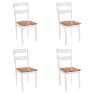 Chaises à manger lot de 4 blanc bois d'hévéa massif
