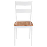 Chaises à manger lot de 4 blanc bois d'hévéa massif