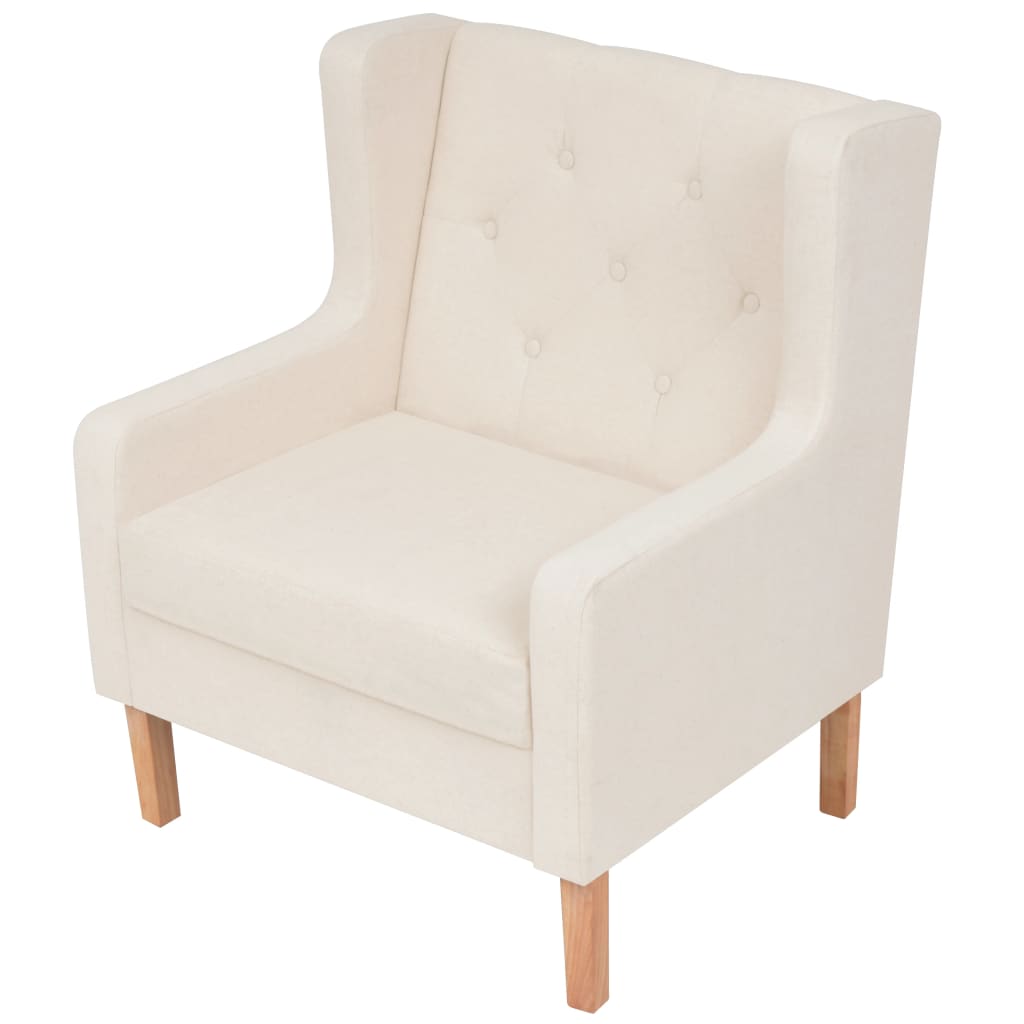 Fauteuil blanc crème tissu