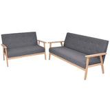 Ensemble de canapés 2 pcs Tissu Gris foncé