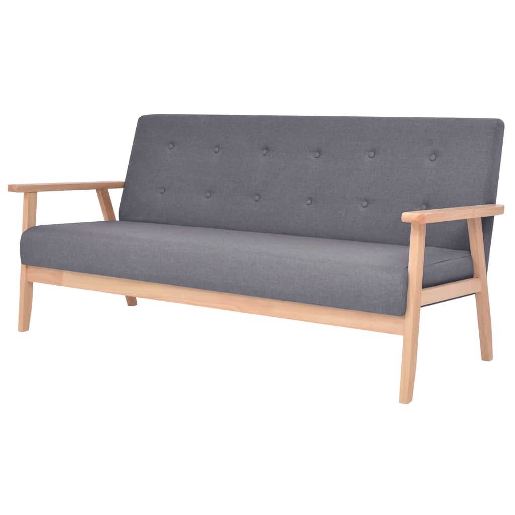Ensemble de canapés 2 pcs Tissu Gris foncé