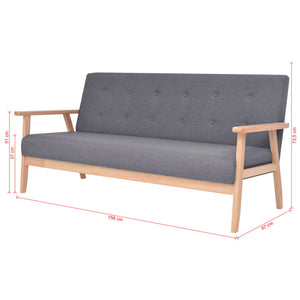 Ensemble de canapés 2 pcs Tissu Gris foncé