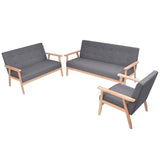 Ensemble de canapés 3 pcs Tissu Gris foncé